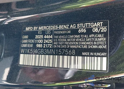 2021 Mercedes-Benz Cla 250 from USA, damaged, VIN W1K5J4GB3MN157568